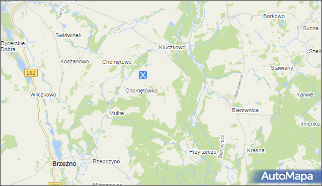 mapa Bierzwnica Osada, Bierzwnica Osada na mapie Targeo