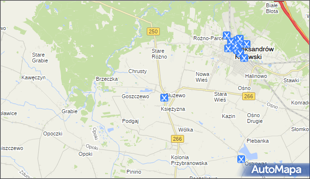 mapa Broniszewo gmina Aleksandrów Kujawski, Broniszewo gmina Aleksandrów Kujawski na mapie Targeo