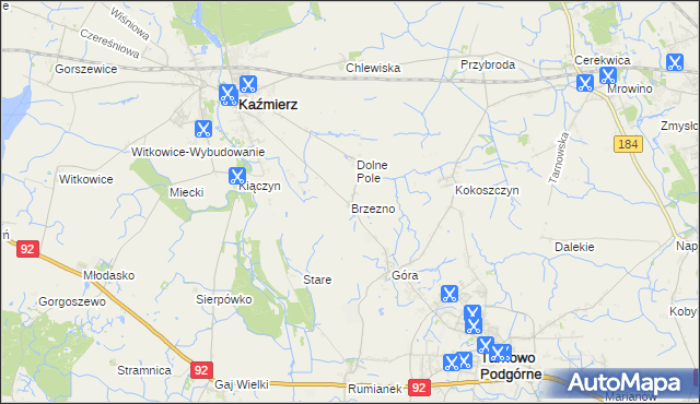 mapa Brzezno, Brzezno na mapie Targeo