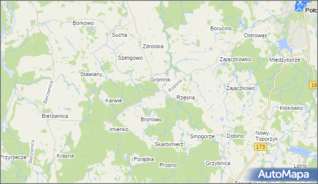 mapa Brzozowica gmina Połczyn-Zdrój, Brzozowica gmina Połczyn-Zdrój na mapie Targeo