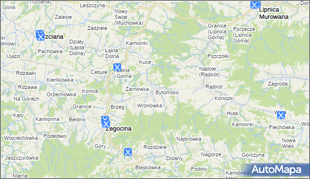 mapa Bytomsko, Bytomsko na mapie Targeo