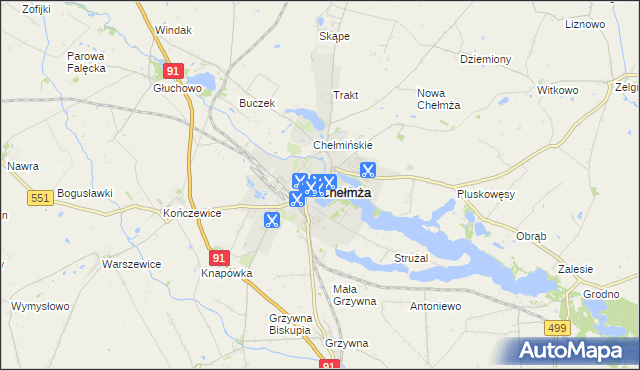 mapa Chełmża, Chełmża na mapie Targeo