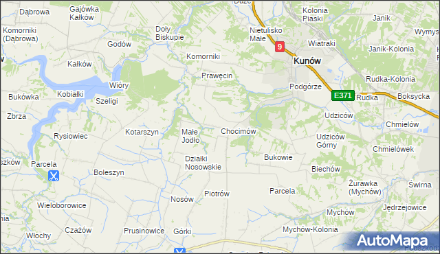 mapa Chocimów, Chocimów na mapie Targeo