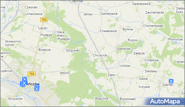 mapa Chruścice, Chruścice na mapie Targeo