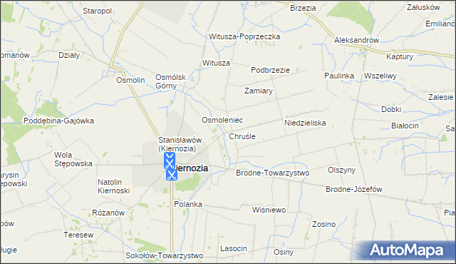 mapa Chruśle, Chruśle na mapie Targeo