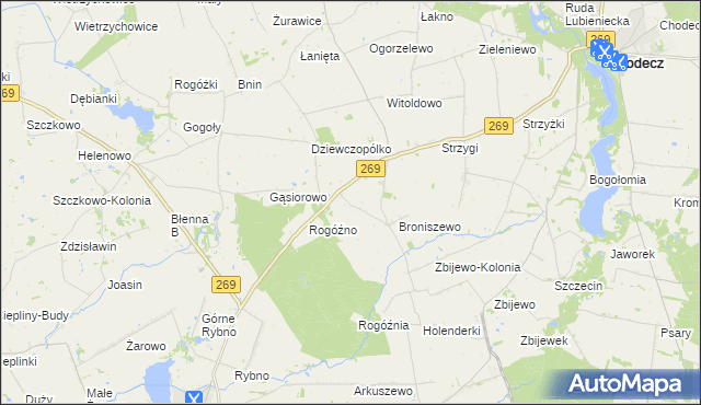 mapa Chrustowo gmina Przedecz, Chrustowo gmina Przedecz na mapie Targeo