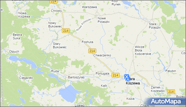 mapa Chwarzenko, Chwarzenko na mapie Targeo