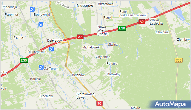 mapa Chyleniec, Chyleniec na mapie Targeo