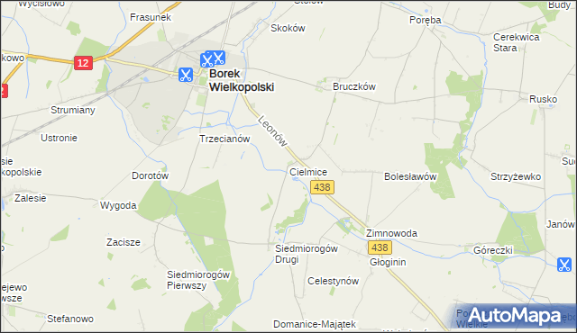 mapa Cielmice, Cielmice na mapie Targeo