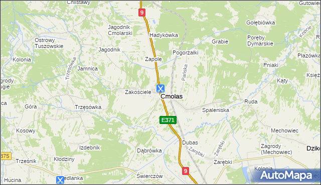 mapa Cmolas, Cmolas na mapie Targeo