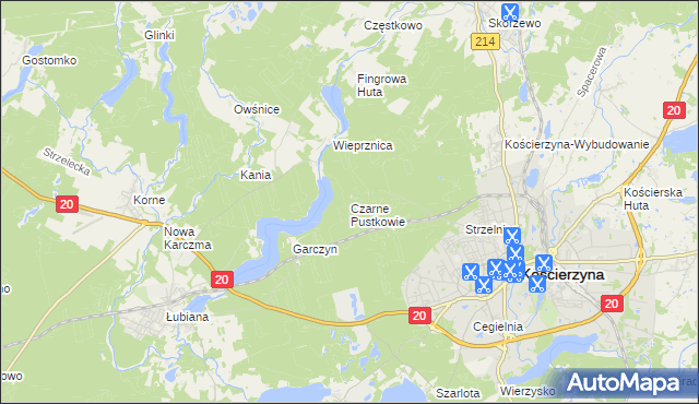 mapa Czarne Pustkowie, Czarne Pustkowie na mapie Targeo