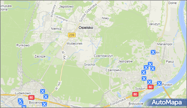 mapa Czarnówczyn, Czarnówczyn na mapie Targeo