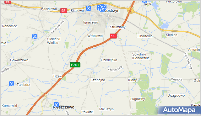 mapa Czerlejnko, Czerlejnko na mapie Targeo