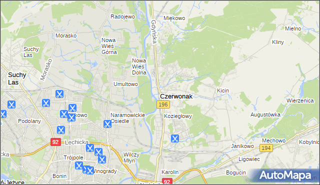 mapa Czerwonak, Czerwonak na mapie Targeo
