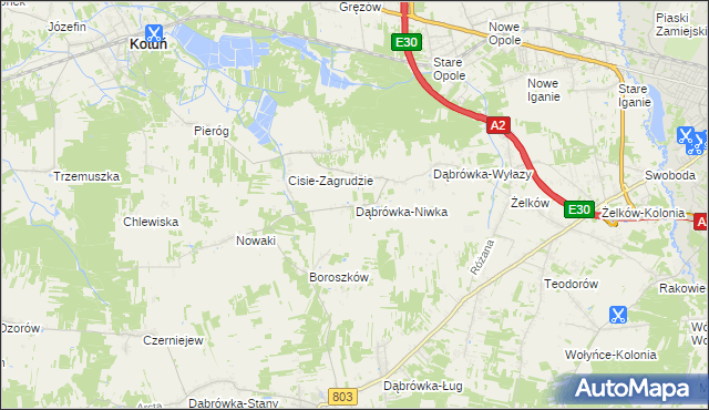 mapa Dąbrówka-Niwka, Dąbrówka-Niwka na mapie Targeo