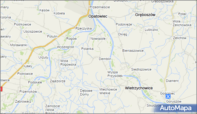 mapa Demblin, Demblin na mapie Targeo