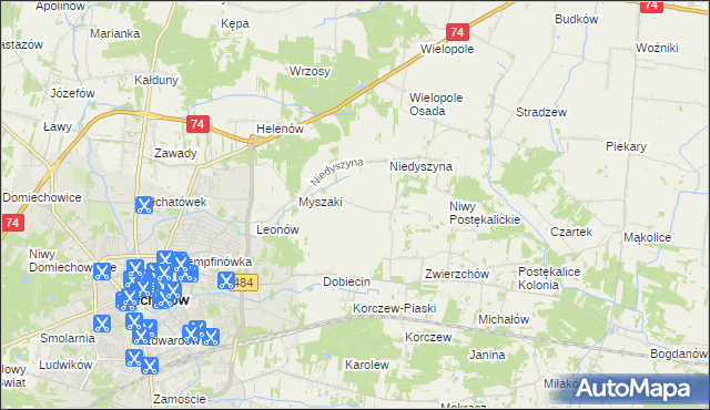 mapa Dobiecin-Kolonia, Dobiecin-Kolonia na mapie Targeo