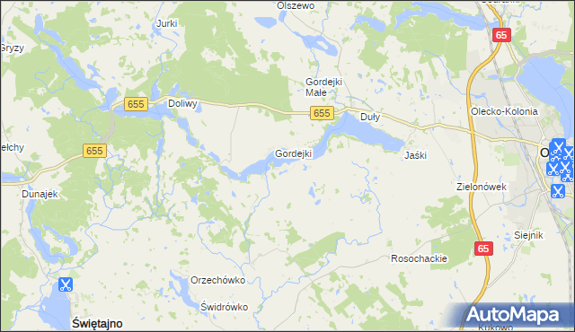 mapa Dobki gmina Olecko, Dobki gmina Olecko na mapie Targeo