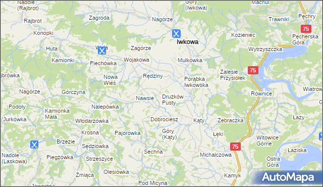 mapa Drużków Pusty, Drużków Pusty na mapie Targeo