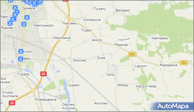 mapa Dulsk gmina Inowrocław, Dulsk gmina Inowrocław na mapie Targeo