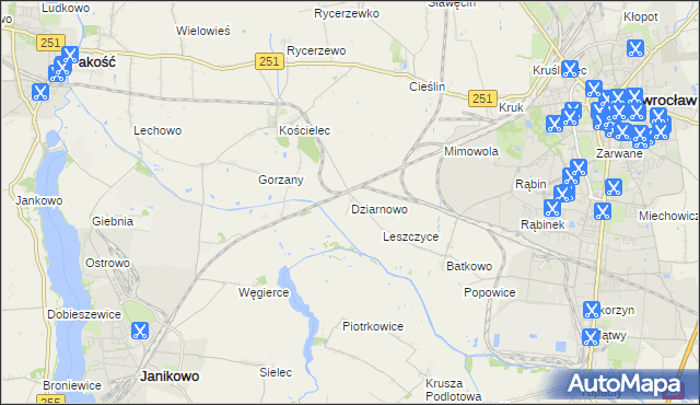 mapa Dziarnowo gmina Pakość, Dziarnowo gmina Pakość na mapie Targeo