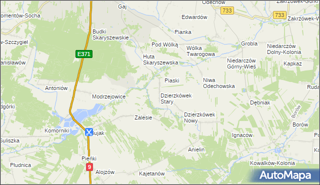 mapa Dzierzkówek Stary, Dzierzkówek Stary na mapie Targeo