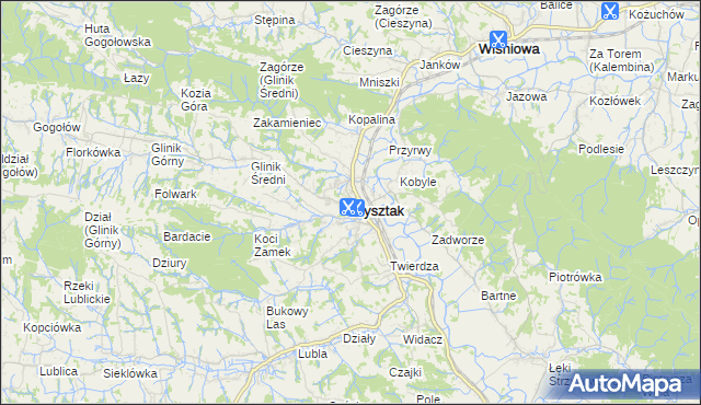 mapa Frysztak, Frysztak na mapie Targeo