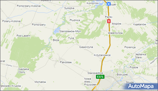 mapa Gaworzyna, Gaworzyna na mapie Targeo