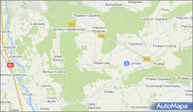 mapa Gładczyn Szlachecki, Gładczyn Szlachecki na mapie Targeo