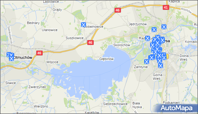 mapa Głębinów, Głębinów na mapie Targeo