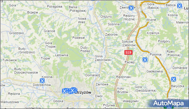 mapa Glinik Zaborowski, Glinik Zaborowski na mapie Targeo