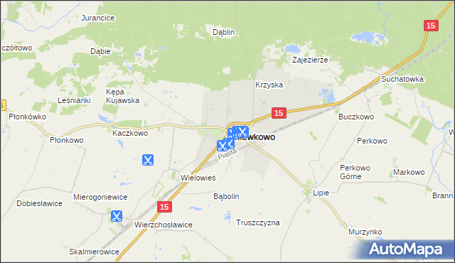 mapa Gniewkowo powiat inowrocławski, Gniewkowo powiat inowrocławski na mapie Targeo