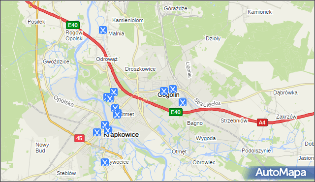 mapa Gogolin powiat krapkowicki, Gogolin powiat krapkowicki na mapie Targeo
