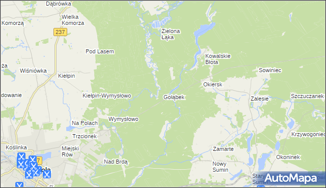 mapa Gołąbek gmina Cekcyn, Gołąbek gmina Cekcyn na mapie Targeo