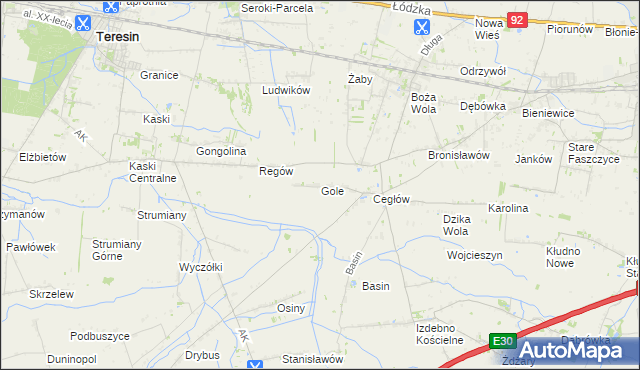 mapa Gole gmina Baranów, Gole gmina Baranów na mapie Targeo