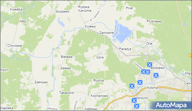 mapa Góra gmina Wejherowo, Góra gmina Wejherowo na mapie Targeo