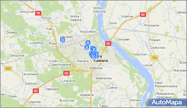 mapa Góra Kalwaria, Góra Kalwaria na mapie Targeo