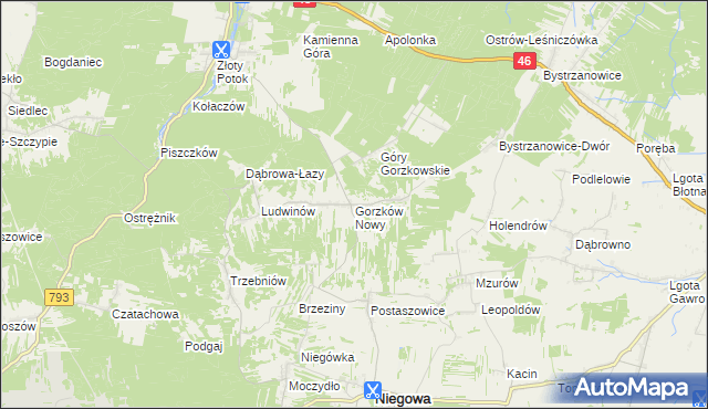 mapa Gorzków Nowy, Gorzków Nowy na mapie Targeo