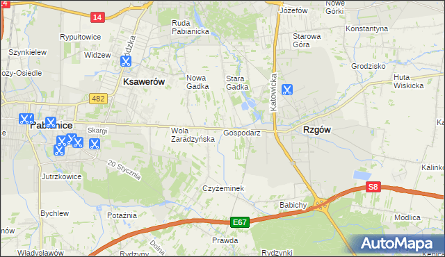 mapa Gospodarz, Gospodarz na mapie Targeo