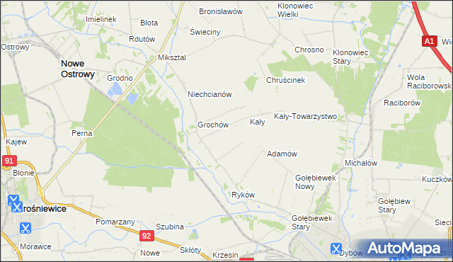 mapa Grochówek, Grochówek na mapie Targeo