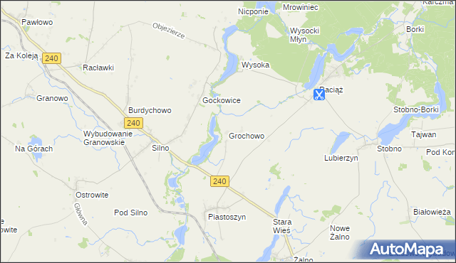 mapa Grochowo gmina Kęsowo, Grochowo gmina Kęsowo na mapie Targeo