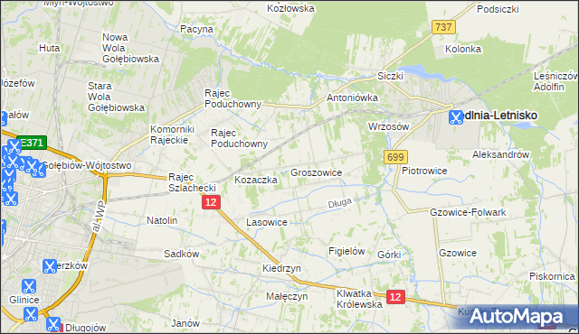 mapa Groszowice, Groszowice na mapie Targeo