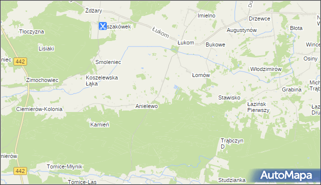 mapa Huta Łukomska gmina Zagórów, Huta Łukomska gmina Zagórów na mapie Targeo