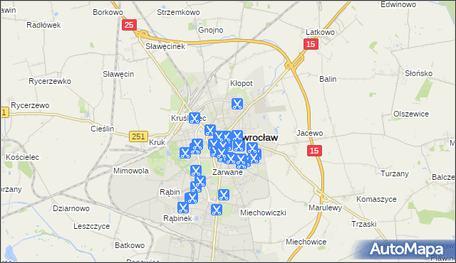 mapa Inowrocławia, Inowrocław na mapie Targeo