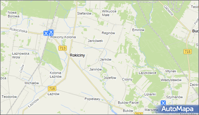 mapa Janków gmina Rokiciny, Janków gmina Rokiciny na mapie Targeo