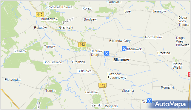 mapa Janków Trzeci gmina Blizanów, Janków Trzeci gmina Blizanów na mapie Targeo