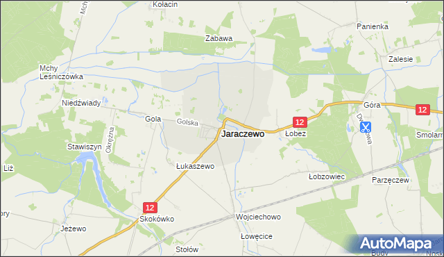 mapa Jaraczewo powiat jarociński, Jaraczewo powiat jarociński na mapie Targeo