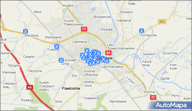mapa Jarosławia, Jarosław na mapie Targeo