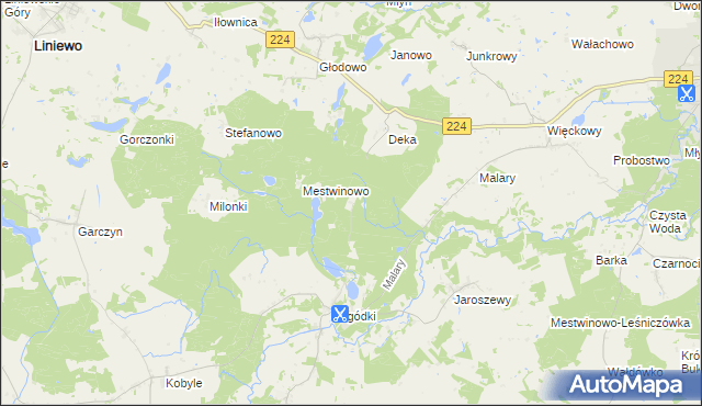 mapa Jastrzębce gmina Skarszewy, Jastrzębce gmina Skarszewy na mapie Targeo