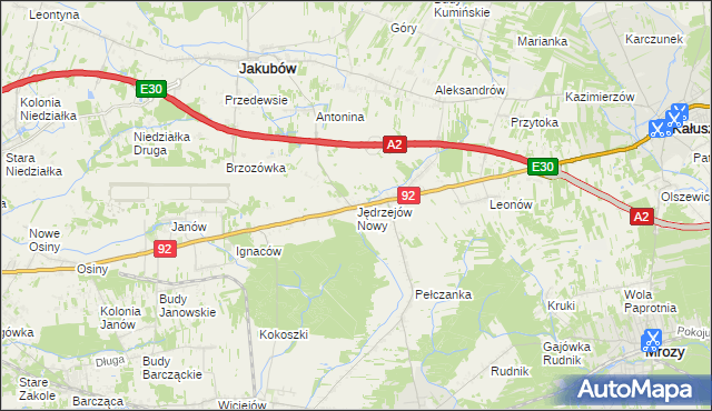 mapa Jędrzejów Nowy, Jędrzejów Nowy na mapie Targeo